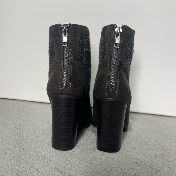 Juicy Contour Cable Knit High Heel Sweater Ankle Boots Gray 7.5 - Picture 6 of 12